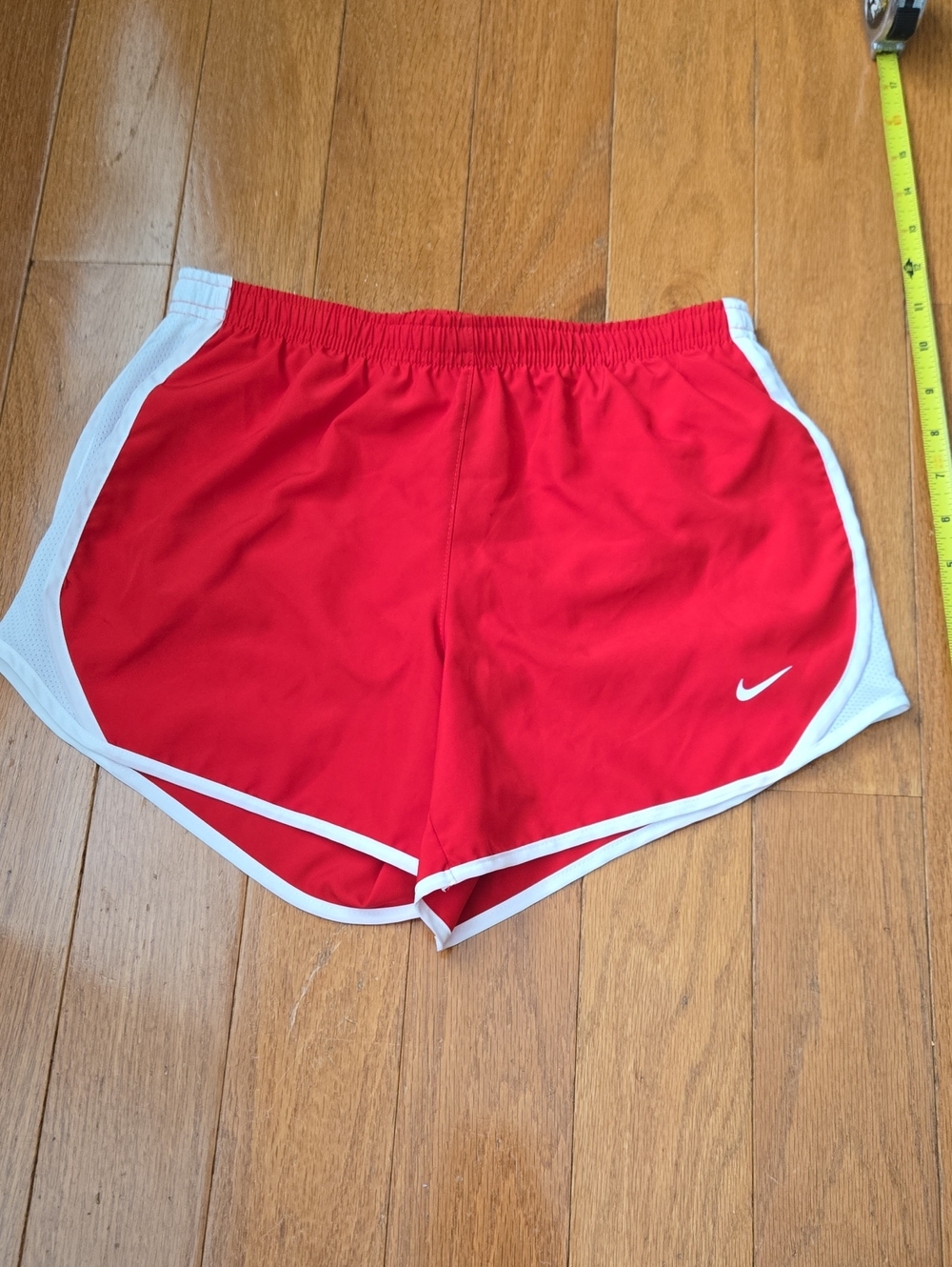 Nike Dri-fit Tempo Girls Red Athletic Shorts with White Trim